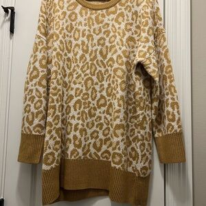 Leopard Print Sweater in Gold and Cream